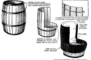 Como hacer un SILLON de un TONEL, BARRICA o BARRIL de madera 4